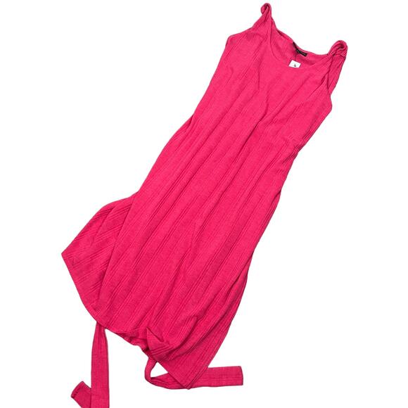 Lane Bryant Ribbed Twisted Strap Pink Sleeveless Midi Dress - Size 18-20 - NWT - Picture 1 of 9